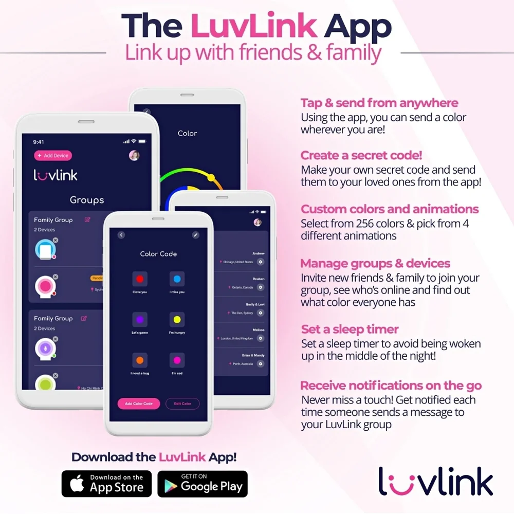 LuvLink NEW 4 PACK Lights Friendship Lamp Stay connected With loved one anywhere
